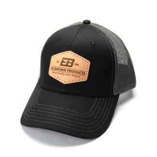 Black leather patch hat