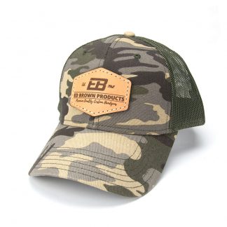 Camo leather patch hat