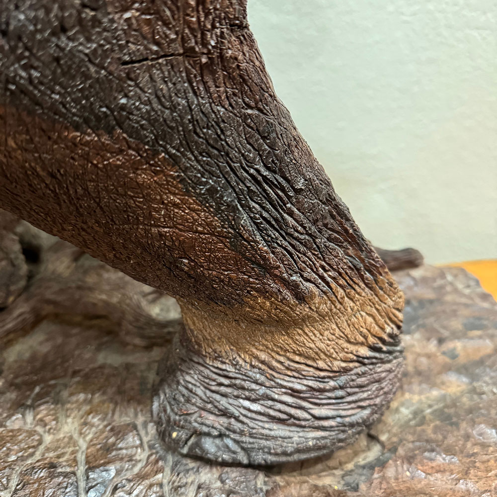 large wood elephant sculpture