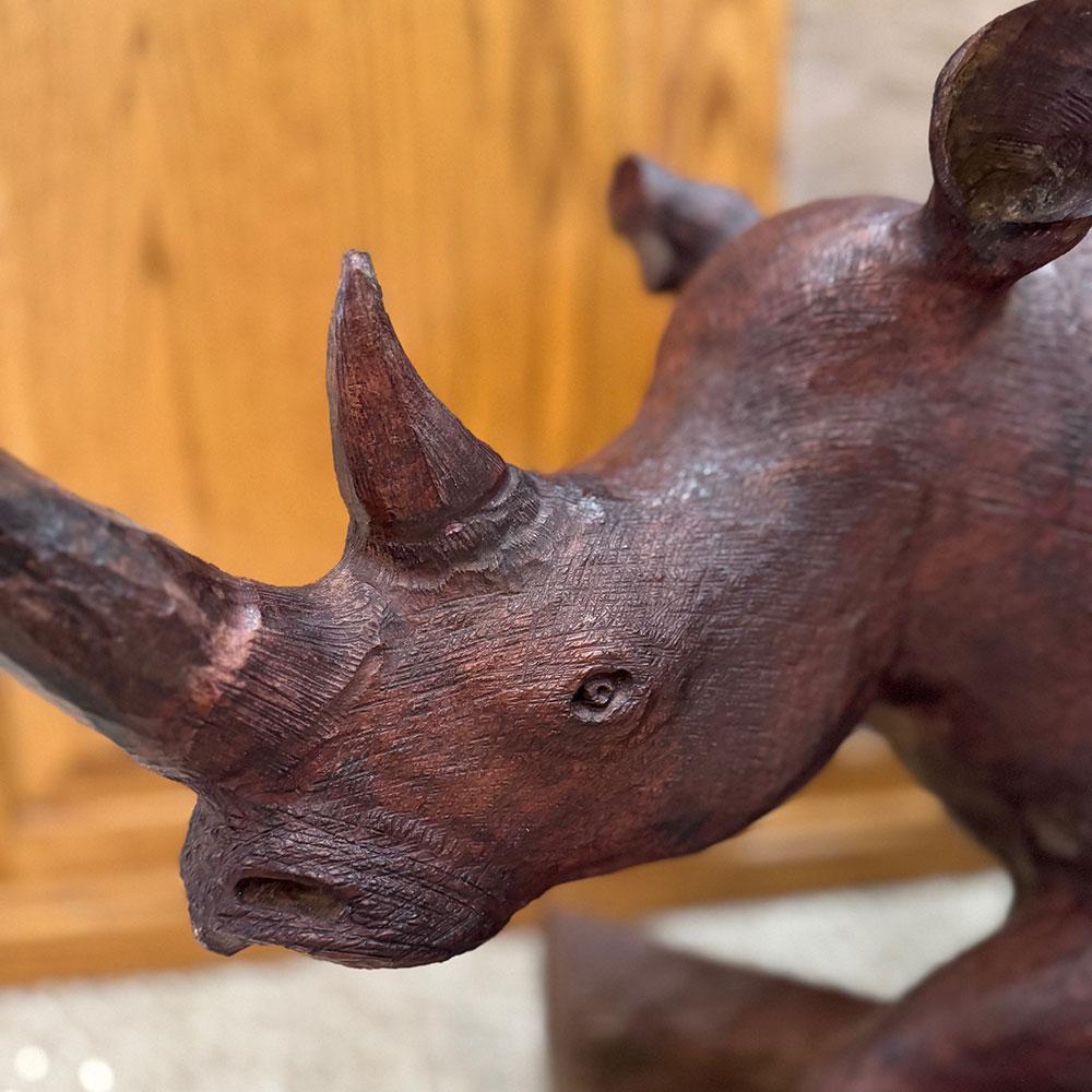 Rhino wood sculpture