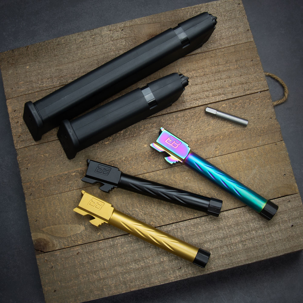 Aftermarket magazines and parts compatible with GLOCK pistols