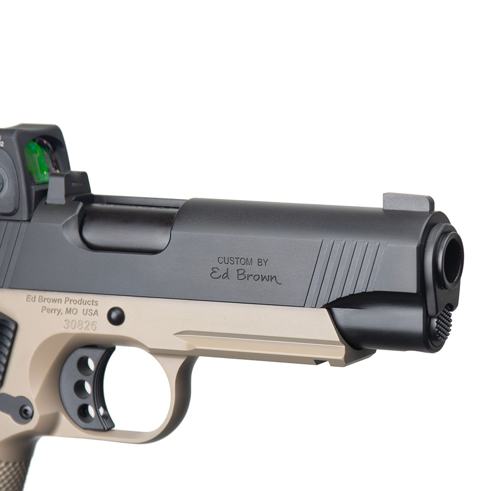 SFC-SOCOM slide, American flag rear serrations, and front cocking serrations